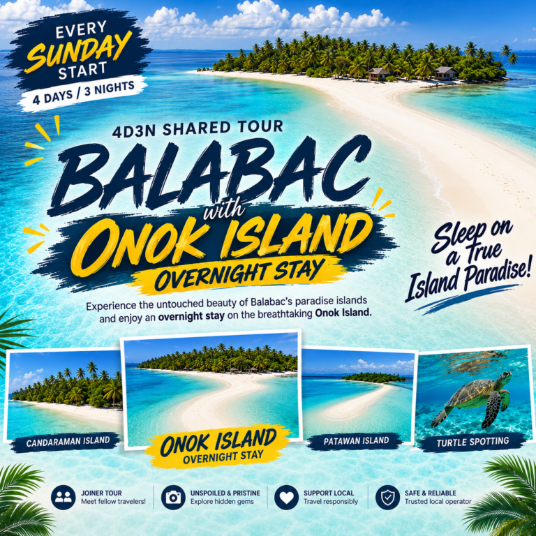 4D3N Balabac Shared Tour with Onok Island Overnight Stay