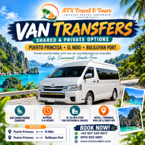 VAN TRANSFER: Puerto Princesa, El Nido, Port Barton and Buliluyan Port